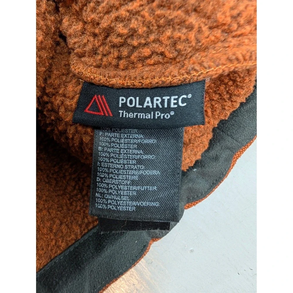 The North Face Fleece Jacket Polartec Thermal Pro Mens L Orange Full Zip Outdoor
